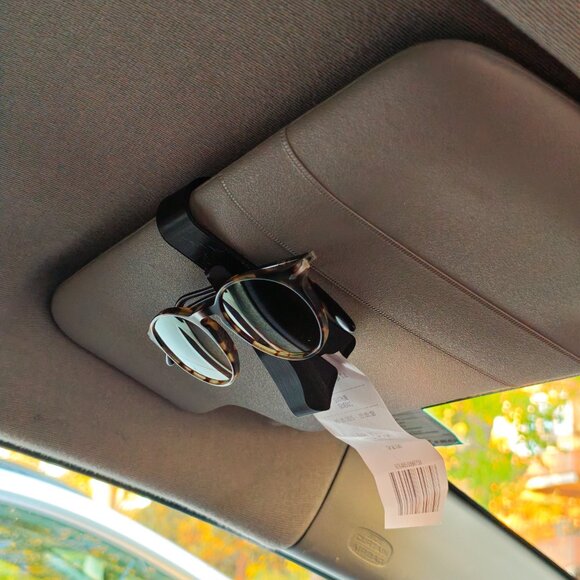 Car Sun Visor Glasses Holder Clip Sun glass & Ticket Organizer Any Vehicle - Picture 7 of 9